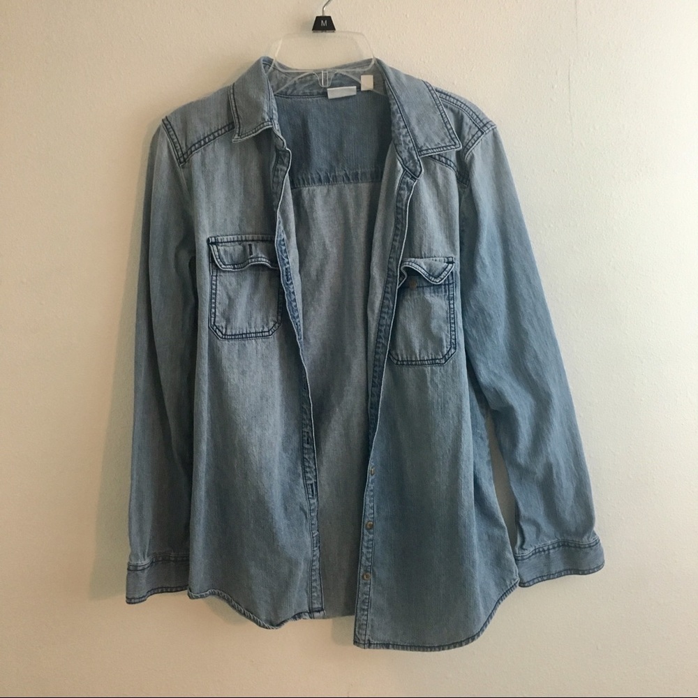 Blue Chambray Top